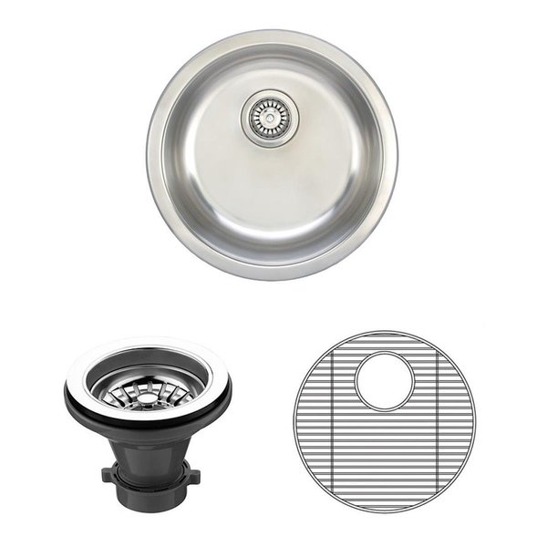 Wells Sinkware 19 in Round 18 Gauge Undermount Single Bowl Stainless Steel Kitchen Bar Sink JZU19198